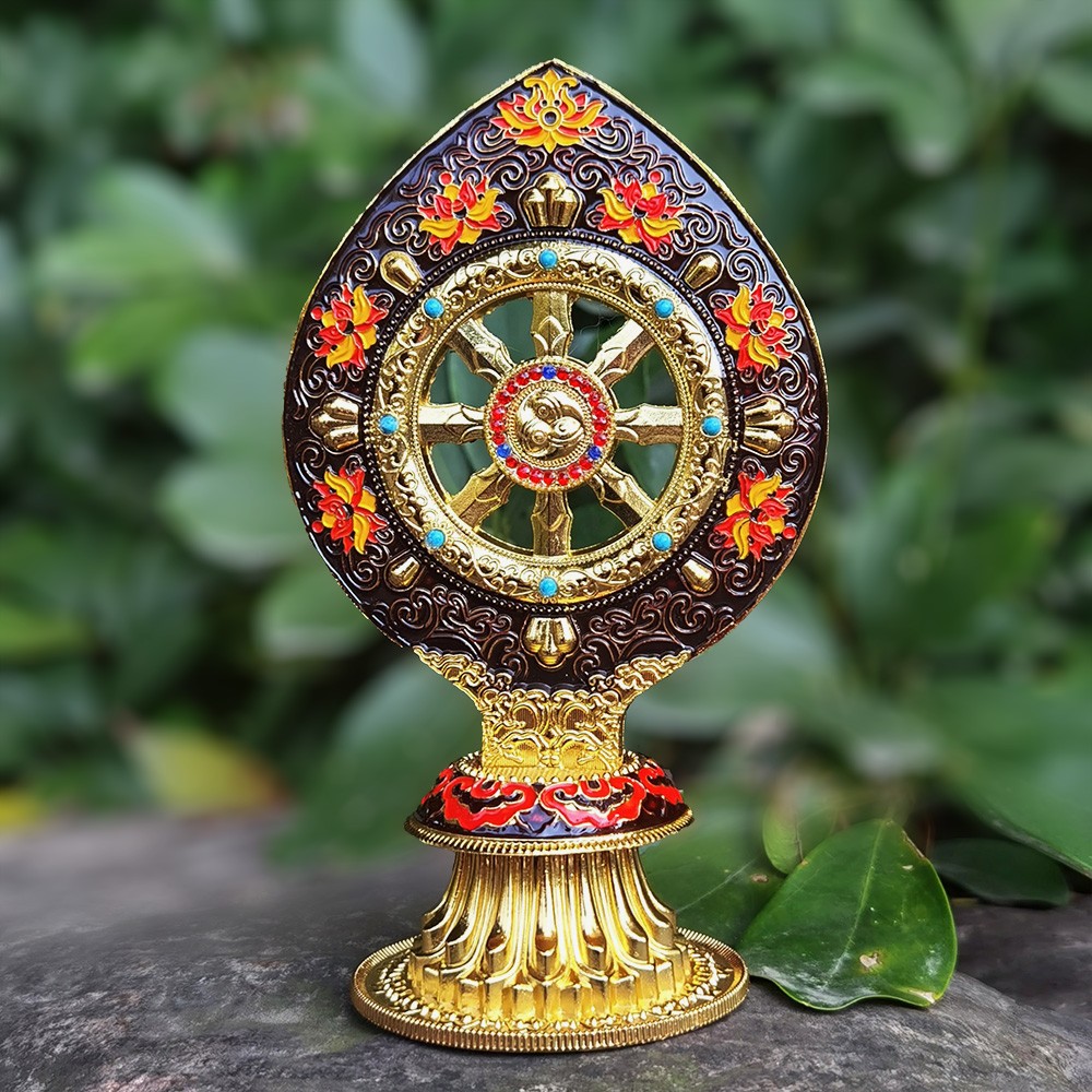 Yoga Wheel Dharma - Tibetan Dharma Wheel Decor for Meditation