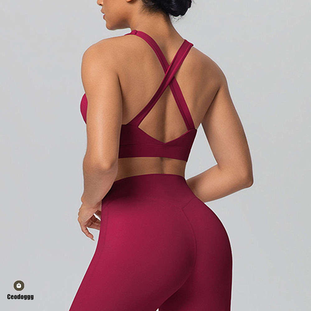 Yoga Strap Cotton - Pad Cross Shoulder Strap Yoga Bra