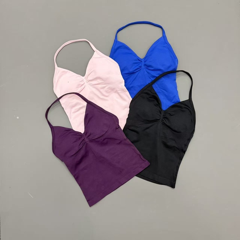 Gym Women Sports Tank Top Seam - Yoga Strap Cotton ulasan dan harga