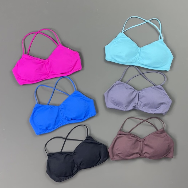 HISTELLO Front Ruched Cross Ba - Yoga Strap Cotton ulasan dan harga
