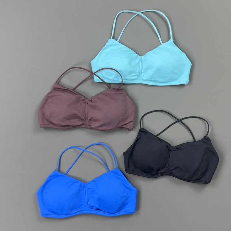 HISTELLO Front Ruched Cross Ba - Yoga Strap Cotton ulasan dan harga