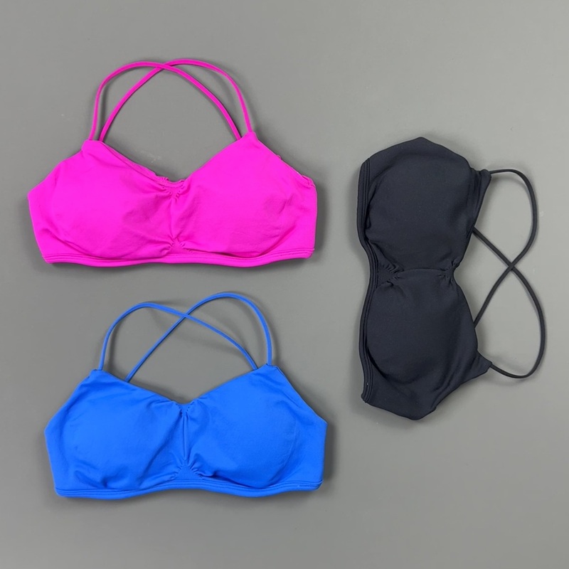HISTELLO Front Ruched Cross Ba - Yoga Strap Cotton ulasan dan harga
