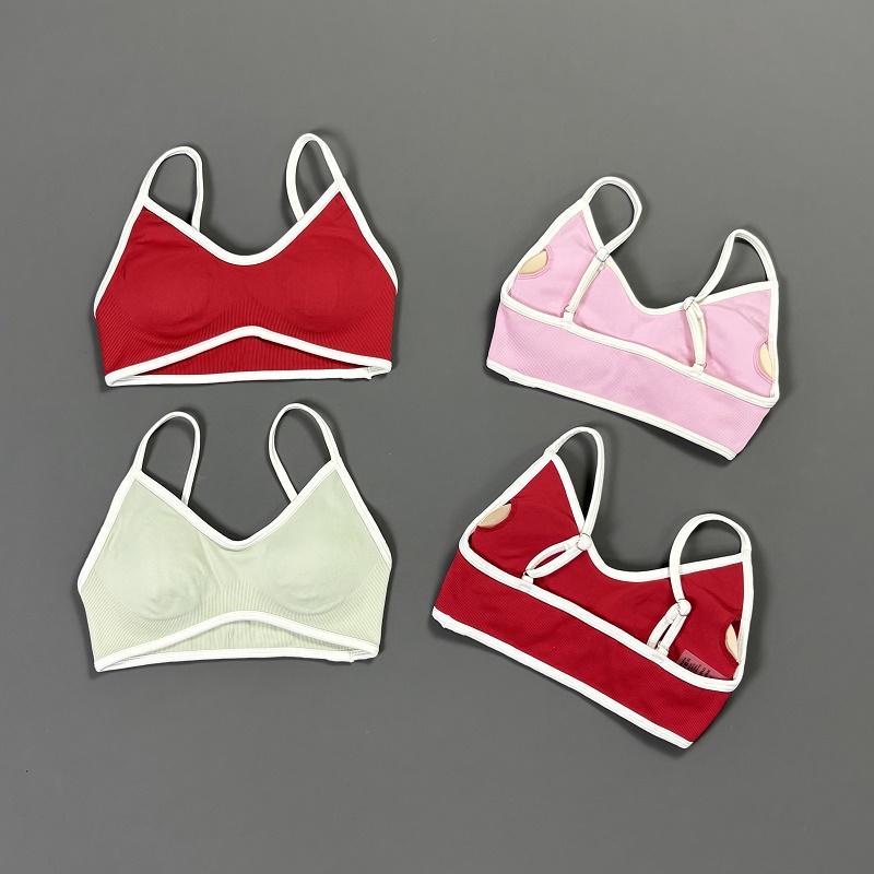 Women Contrastline Yoga Bra V  - Yoga Strap Cotton ulasan dan harga