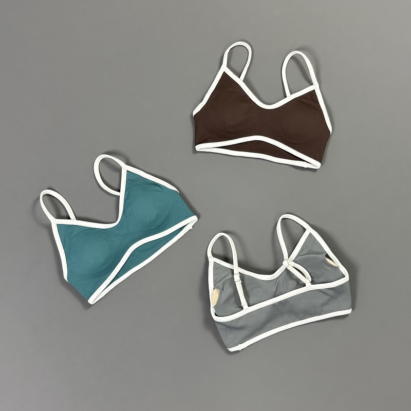 Women Contrastline Yoga Bra V  - Yoga Strap Cotton ulasan dan harga