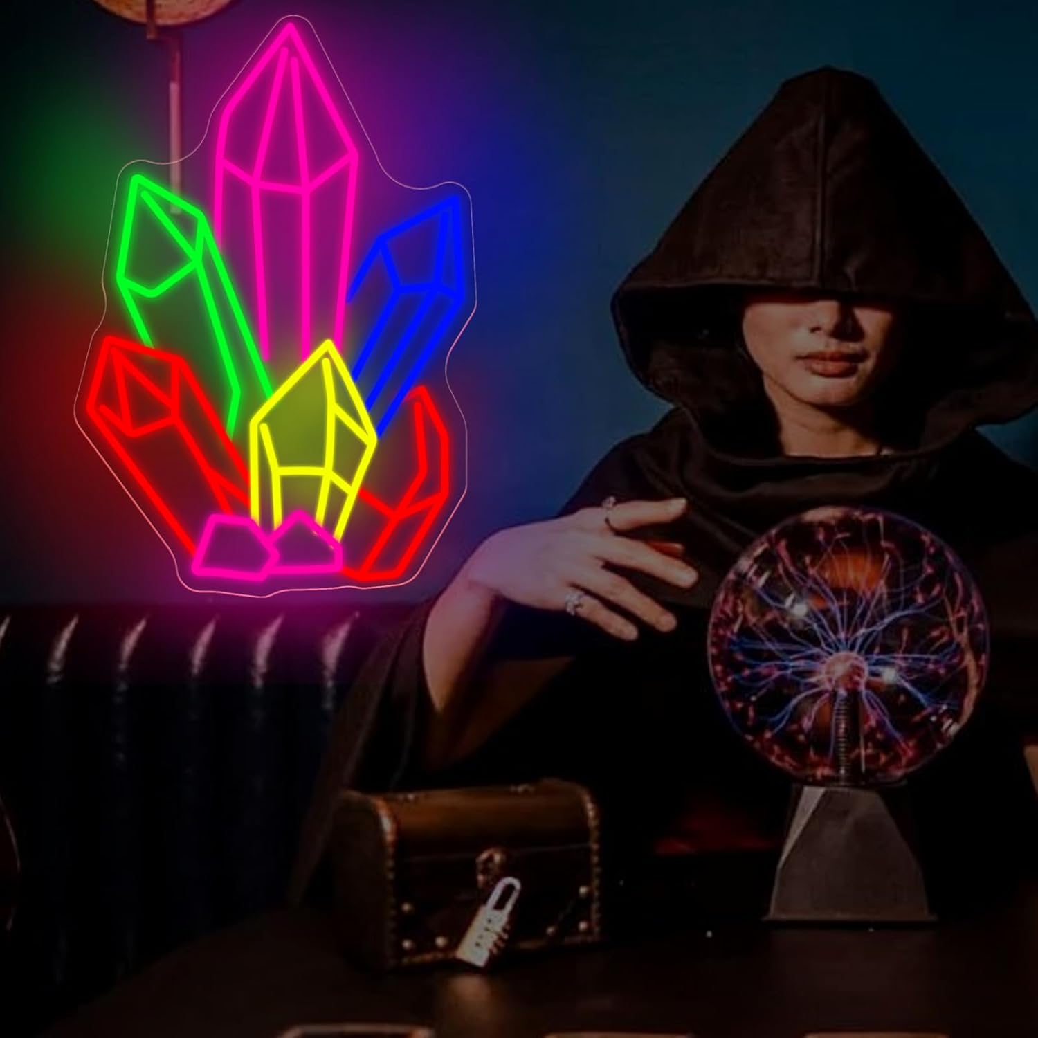 Crystals Stones Tarot Neon Sig - Pilates And Yoga Studio ulasan dan harga