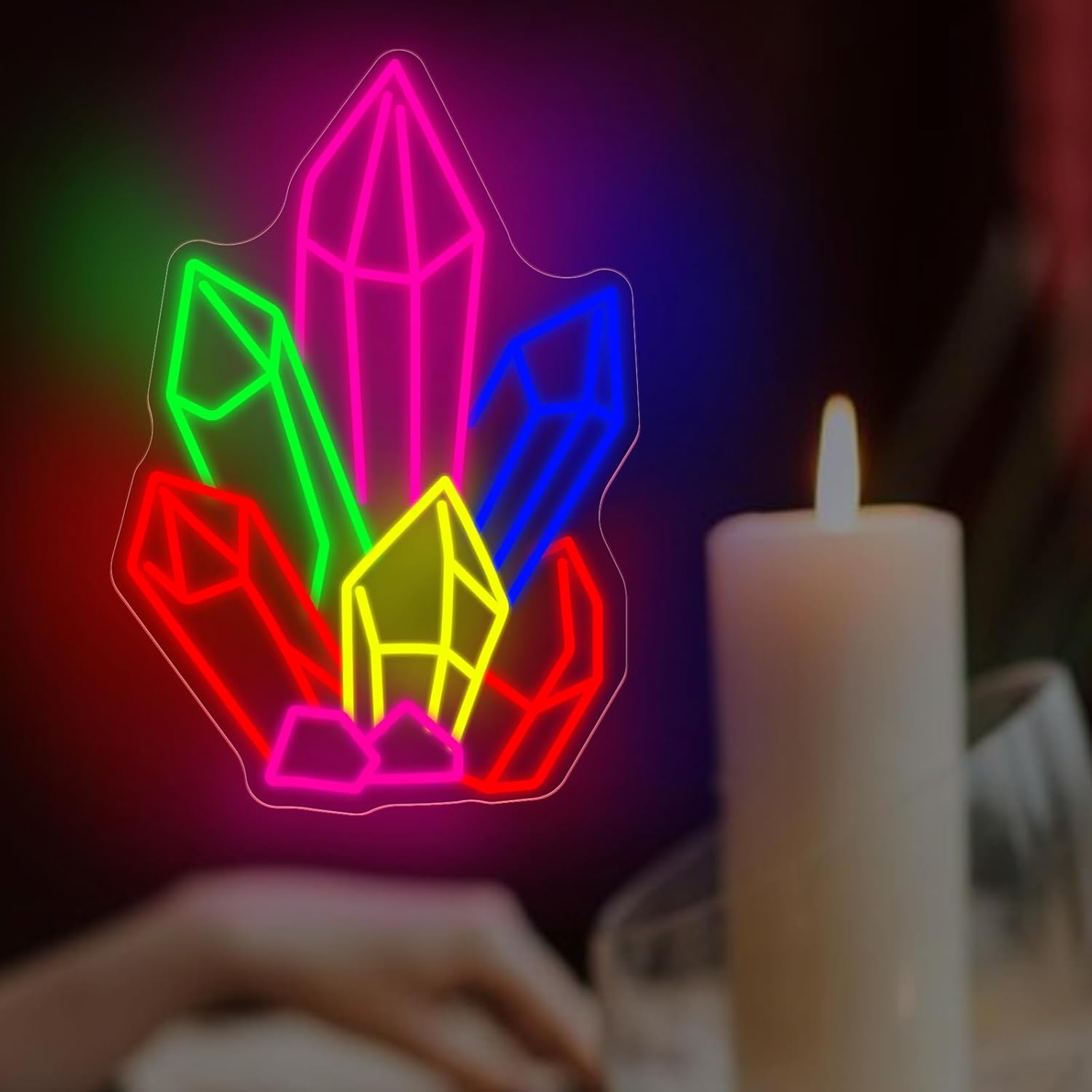 Crystals Stones Tarot Neon Sig - Pilates And Yoga Studio ulasan dan harga
