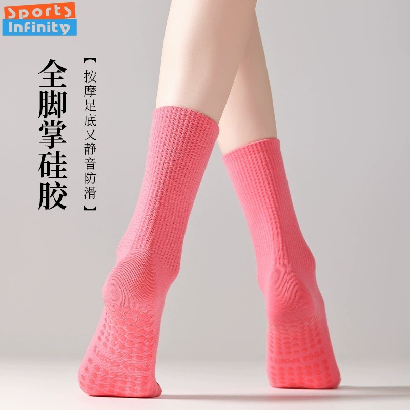 Solid Color Yoga Socks Anti Sl - Pilates Yoga Fitness ulasan dan harga
